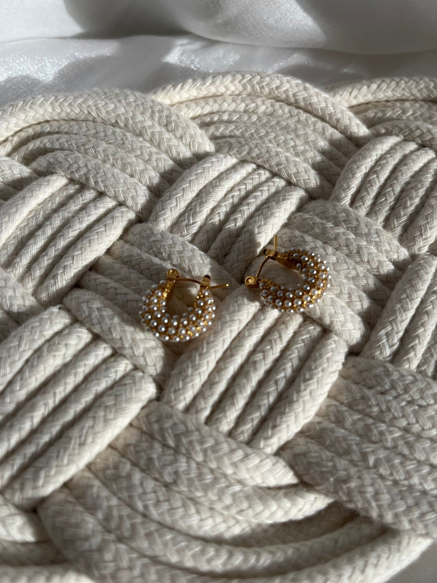 Pearl Huggies Earrings