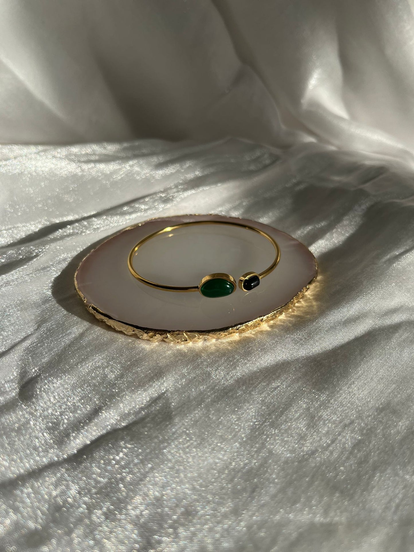 Dainty Green Stone Bangle